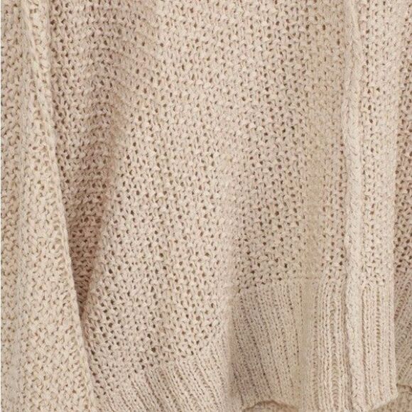 Lulus Write Me a Poem Beige Loose Knit Oversized Beachy Sweater Size Small - Picture 10 of 13